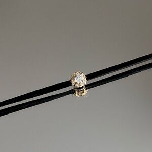 Solid 9K Yellow Gold Pendant on Black Cord Choker